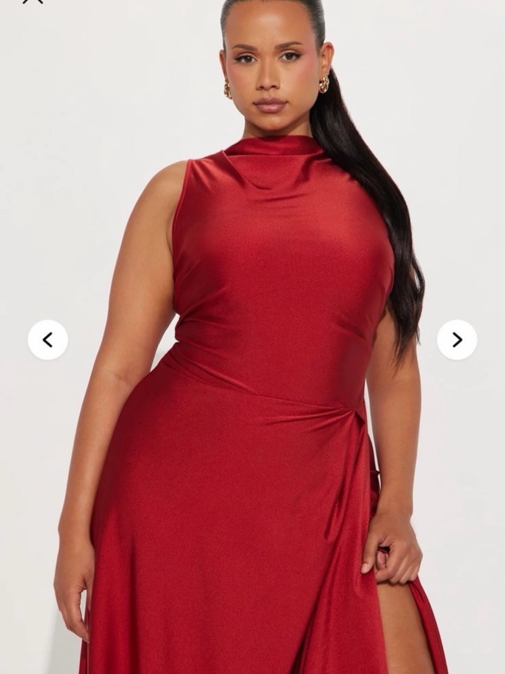 Fashion Nova Sleeveless Draped Maxi Dress in Red - Picture 5 of 5